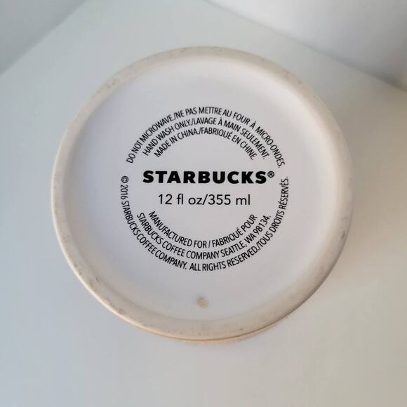 Starbucks 12 Oz Mermaid Tattoo Floral Ceramic Tumbler Travel Mug Blue Siren 2016 - Picture 4 of 6